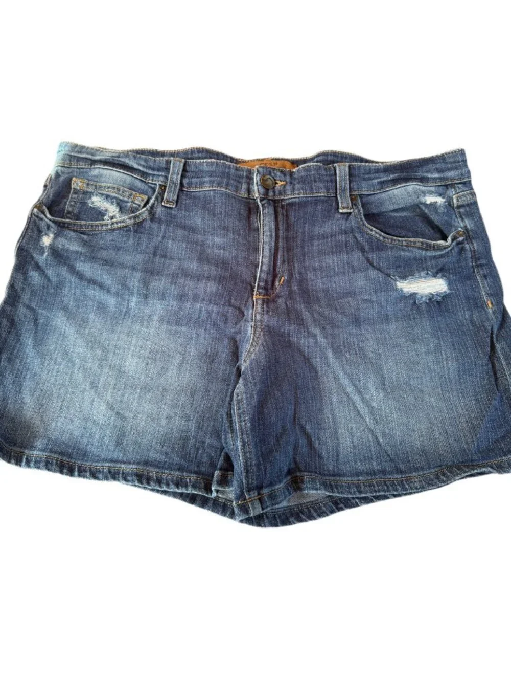 Joe's Denim Shorts Size 32 Medium Blue Distressed Five-Pocket